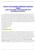 EMERGENCY MEDICINE SAEM EXAM TEST BANK WITH RATIONALE