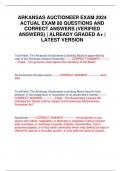 ARKANSAS AUCTIONEER EXAM 2024 ACTUAL EXAM 80 QUESTIONS AND CORRECT ANSWERS (VERIFIED ANSWERS) | ALREADY GRADED A+ | LATEST VERSION