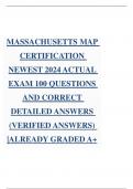 MASSACHUSETTS MAP CERTIFICATION  NEWEST 2024 ACTUAL  EXAM 100 QUESTIONS  AND CORRECT  DETAILED ANSWERS  (VERIFIED ANSWERS)  |ALREADY GRADED A+ 1 /  12