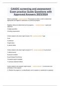 CAADC screening and assessment Exam practice Guide Questions with Approved Answers 2023/2024