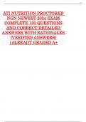 ATI NUTRITION PROCTORED  NGN NEWEST 2024 EXAM  COMPLETE 100 QUESTIONS  AND CORRECT DETAILED  ANSWERS WITH RATIONALES  (VERIFIED ANSWERS)  |ALREADY GRADED A+ 