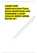 AANP FNP  certification Final  Exam Questions and  Answers Latest  Update 20232024  Rated A+