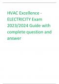   HVAC Excellence - ELECTRICITY Exam 2023/2024 Guide with complete question and answer 