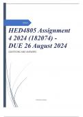 HED4805 Assignment 4 2024 (182074) - DUE 26 August 2024