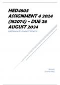 HED4805 Assignment 4 2024 (182074) - DUE 26 August 2024