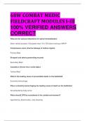 68W COMBAT MEDIC FIELDCRAFT MODULES I-III 100% VERIFIED ANSWERS  CORRECT ALREADY PASSED