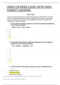 CHEMISTRY 120 WEEK 3 ASSESSMENT - PROVIDING COMPLETELY CORRECT RESPONSES TO ALL QUESTIONS