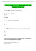 College Physics TOP Exam Questions And  CORRECT Answers