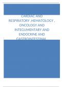 NUR 3145 100 Questions and Answers of cardiac and respiratory, hematological, oncology and integumentary and endocrine and gastrointestinal exam, GRADED A+.