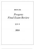 BIOS 256 PROGENY FINAL EXAM REVIEW 2 VERSIONS Q & A 2024