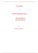 Test Bank for Understanding Research 2nd Edition (Global Edition) By Lawrence Neuman (All Chapters, 100% Original Verified, A+ Grade)