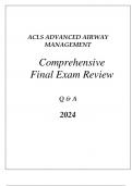 ACLS PREP ADVANCED AIRWAY MANAGEMENT COMPREHENSIVE REVIEW Q & A 2024.