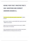 NCHSE POST-TEST PRACTICE TEST 3 2024 QUESTIONS AND CORRECT  ANSWERS GRADED A+.