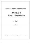 CHEM212 BIOCHEMISTRY LAB MODULE 8 COMPREHENSIVE FINAL ASSESSMENT REVIEW 