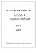 CHEM212 BIOCHEMISTRY LAB MODULE 1 PIPETTES & ELECTROPHORESIS COMPREHENSIVE FINAL EXAM