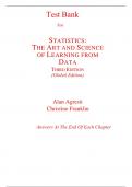 Test Bank for Statistics The Art and Science of Learning from Data 3rd Edition (Global Edition) By Alan Agresti Christine Franklin (All Chapters, 100% Original Verified, A+ Grade)