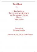 Test Bank for Statistics The Art and Science of Learning from Data 3rd Edition By Alan Agresti Christine Franklin (All Chapters, 100% Original Verified, A+ Grade)