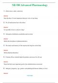 NR 508 Advanced Pharmacology  (Latest 2024 / 2025) Questions and Answers (Verified Answers)