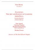 Test Bank for Statistics The Art and Science of Learning from Data 4th Edition (Global Edition) By Alan Agresti, Christine Franklin, Bernhard Klingenberg (All Chapters, 100% Original Verified, A+ Grade)