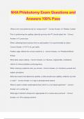 NHA Phlebotomy Exam Questions and Answers 100% Pass