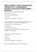 Bmtcn Chapter 1: Basic Concepts And Indications For Transplantation Questions And Answers With Verified Solutions