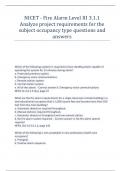 NICET - Fire Alarm Level III 3.1.1 Analyze project requirements for the subject occupancy type questions