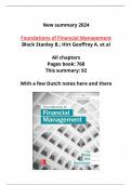 Summary Foundations of Financial Management 2024 , Stanley B. Block, Language English, All Chapters