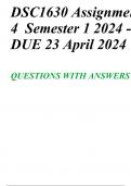 DSC1630 Assignment 4 Semester 1 2024 - DUE 23 April 2024