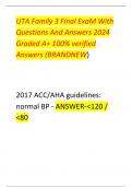 UTA Family 3 Final ExaM With Questions And Answers 2024 Graded A+ 100% verified Answers (BRANDNEW