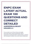 ENPC EXAM LATEST ACTUAL EXAM 100 QUESTIONS AND CORRECT DETAILED ANSWERS|ALREADY GRADED A+