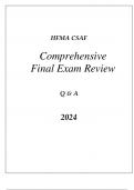 HFMA CSAF COMPREHENSIVE EXAM REVIEW Q & A 2024.