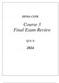 HFMA CSPR COURSE 3 HEALTHCARE DELIVERY SYSTEMS COMPREHENSIVE REVIEW Q & A 2024.