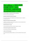 Fire officer 1 2024/2025  EXAM WITH 100%  VERIFIED ANSWERS  GUARANTEED PASS