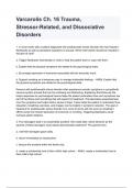 Varcarolis Ch. 16 Trauma, Stressor-Related, and Dissociative Disorders 2024/2025 graded A+ by experts