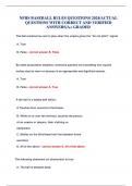 NFHS BASEBALL RULES QUESTIONS 2024/ACTUAL QUESTIONS WITH CORRECT AND VERIFIED ANSWERS/A+ GRADED