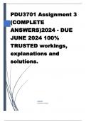 PDU3701 Assignment 3 (COMPLETE ANSWERS)2024 - DUE JUNE 2024 100% TRUSTED workings, explanations and solutions. ......................................... Question 1: Name TWO philosophers who were associated with Phenomenology (Refer to pages 62-63 of Phil