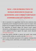 WGU - C232 INTRODUCTION TO HUMAN RESOURCES EXAM 160 QUESTIONS AND CORRECT ANSWERS