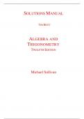 Solutions Manual for Algebra and Trigonometry 12th Edition By Michael Sullivan (All Chapters, 100% Original Verified, A+ Grade)