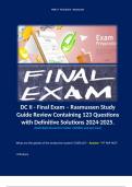 DC II - Final Exam – Rasmussen Study Guide Review Containing 123 Questions with Definitive Solutions 2024-2025.