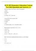 ILTS 305 Elementary Education Content Test 2024 Questions and Answers, A+