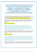 ATI PN NEUROSENSORY PRACTICE QUIZ 2024  WITH 100 ACTUAL EXAM QUESTIONS AND  CORRECT ANSWERS(100% CORRECT  VERIFIED ANSWERS) ATI PN LEARNING  SYSTEM MEDICAL-SURGICAL:  NEUROSENSORY PRACTICE QUIZ ANSWERS