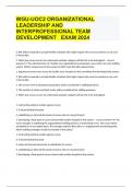 WGU-UOC2 ORGANIZATIONAL LEADERSHIP AND INTERPROFESSIONAL TEAM DEVELOPMENT   EXAM 2024 