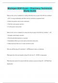 Michigan BOP Exam - Pharmacy Technician  Study Guide