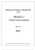 CHEM121 GENERAL CHEMISTRY LAB MODULE 1 COMPREHENSIVE FINAL ASSESSMENT REVIEW 