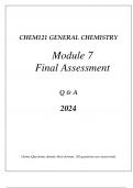 CHEM121 GENERAL CHEMISTRY MODULE 7 COMPREHENSIVE FINAL ASSESSMENT REVIEW