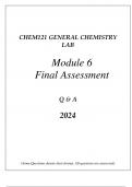 CHEM121 GENERAL CHEMISTRY LAB MODULE 6 COMPREHENSIVE FINAL ASSESSMENT REVIEW