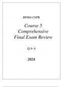 HFMA CSPR COURSE 5 MANAGED CARE ( INCENTIVES, EMERGING TRENDS, AND RISKS) exam