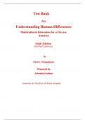 Test Bank for Understanding Human Differences Multicultural Education for a Diverse America 6th Edition (Global Edition) By Kent Koppelman (All Chapters, 100% Original Verified, A+ Grade)