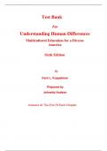 Test Bank for Understanding Human Differences Multicultural Education for a Diverse America 6th Edition By Kent Koppelman (All Chapters, 100% Original Verified, A+ Grade)