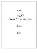 IICRC WOOD AND LAMINATE FLOORING INSPECTOR (WLFI) COMPREHENSIVE REVIEW Q & 